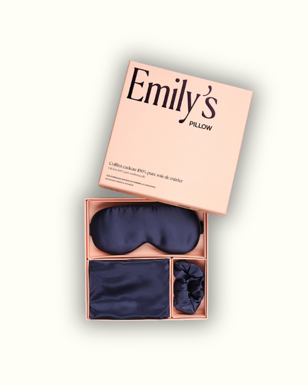 Coffret cadeau - Taie en soie, masque de sommeil, chouchou, EMILY'S PILLOW