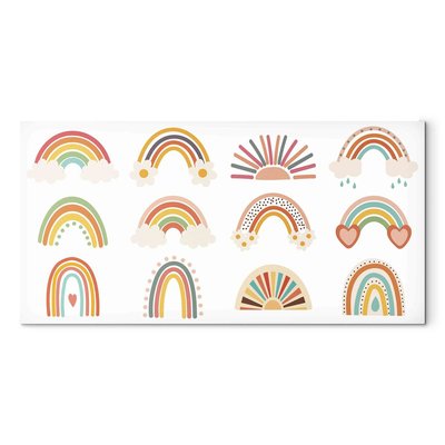 Tableau Rainbow définit un groupe d'arcs-en-ciel colorés dans différents styles RECOLLECTION
