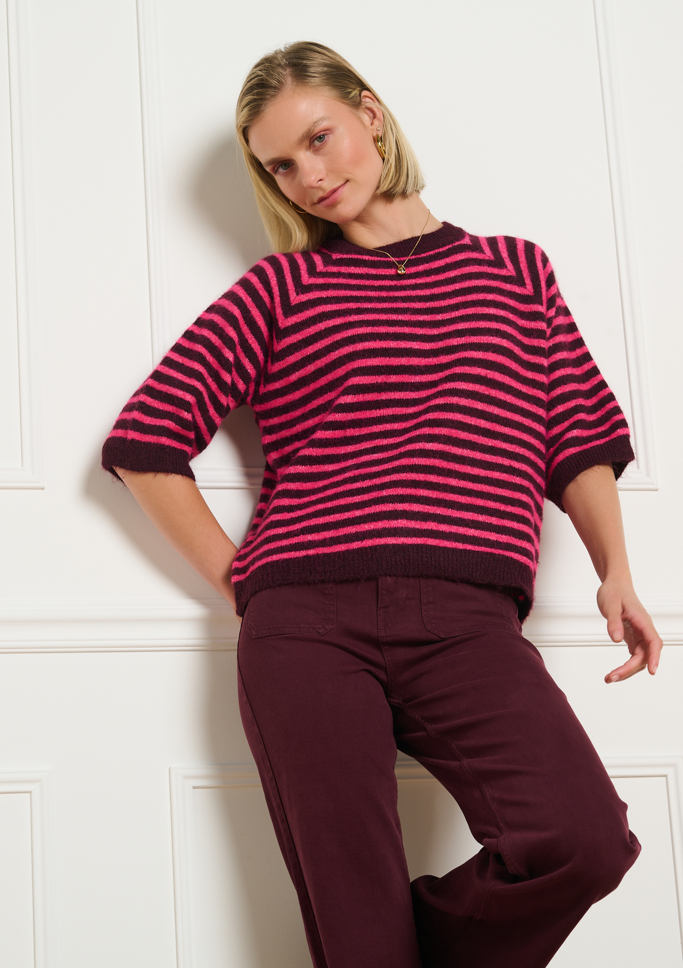 Pull rayé manches courtes, LOLALIZA