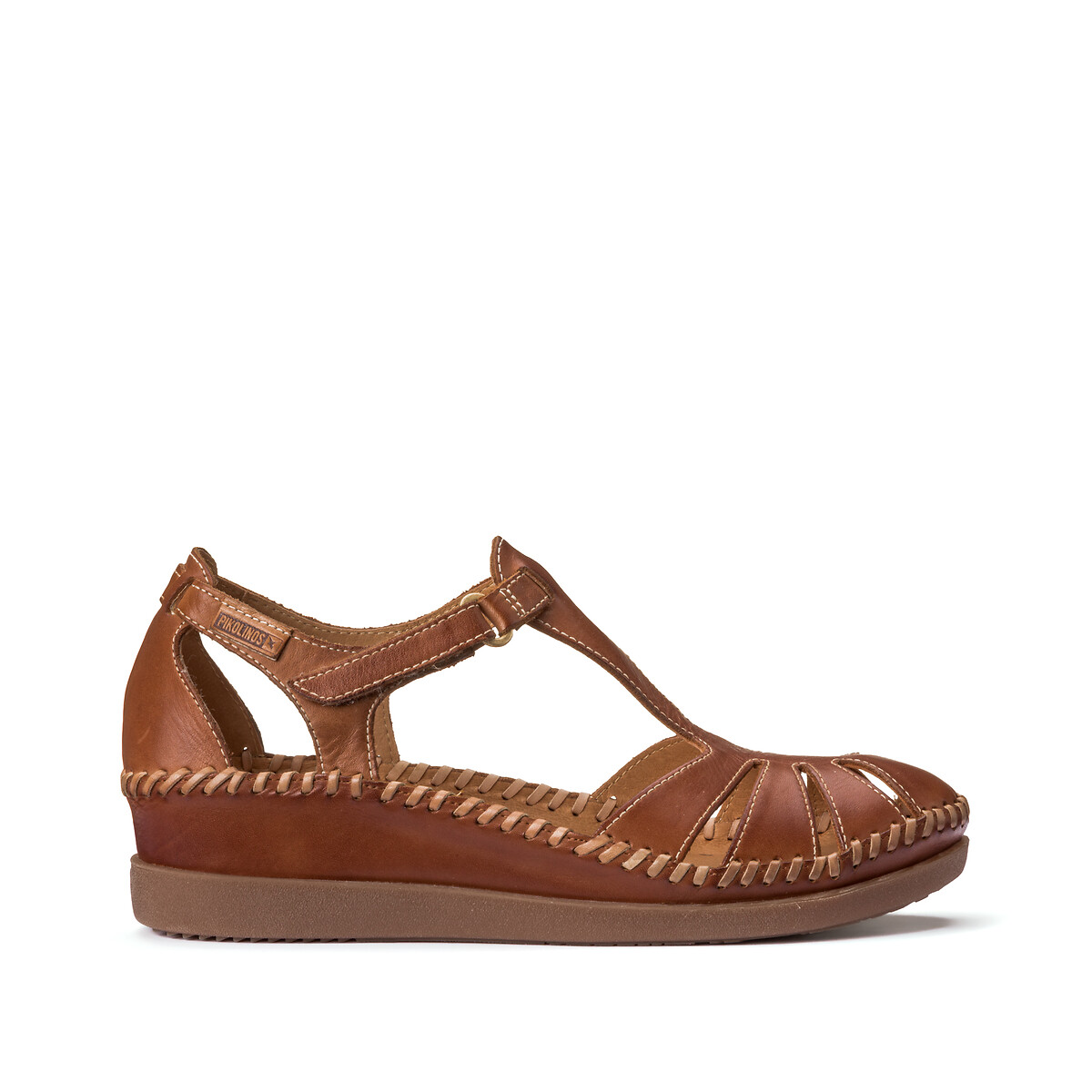 Image of Cadaques Leather Sandals with Wedge Heel