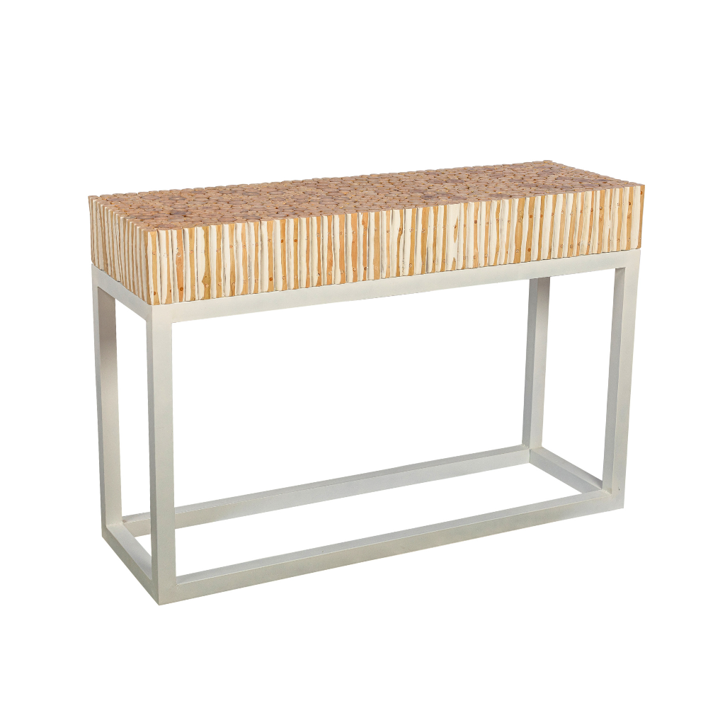 Console en branche de teck et pieds fer BAZIL, HYDILE