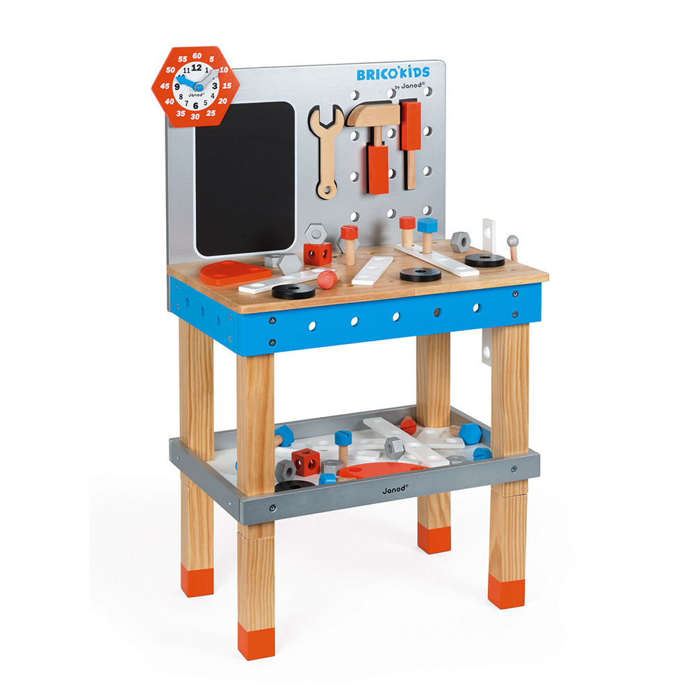 Etabli Magnétique Géant Brico'kids, 40 Accessoires, JANOD