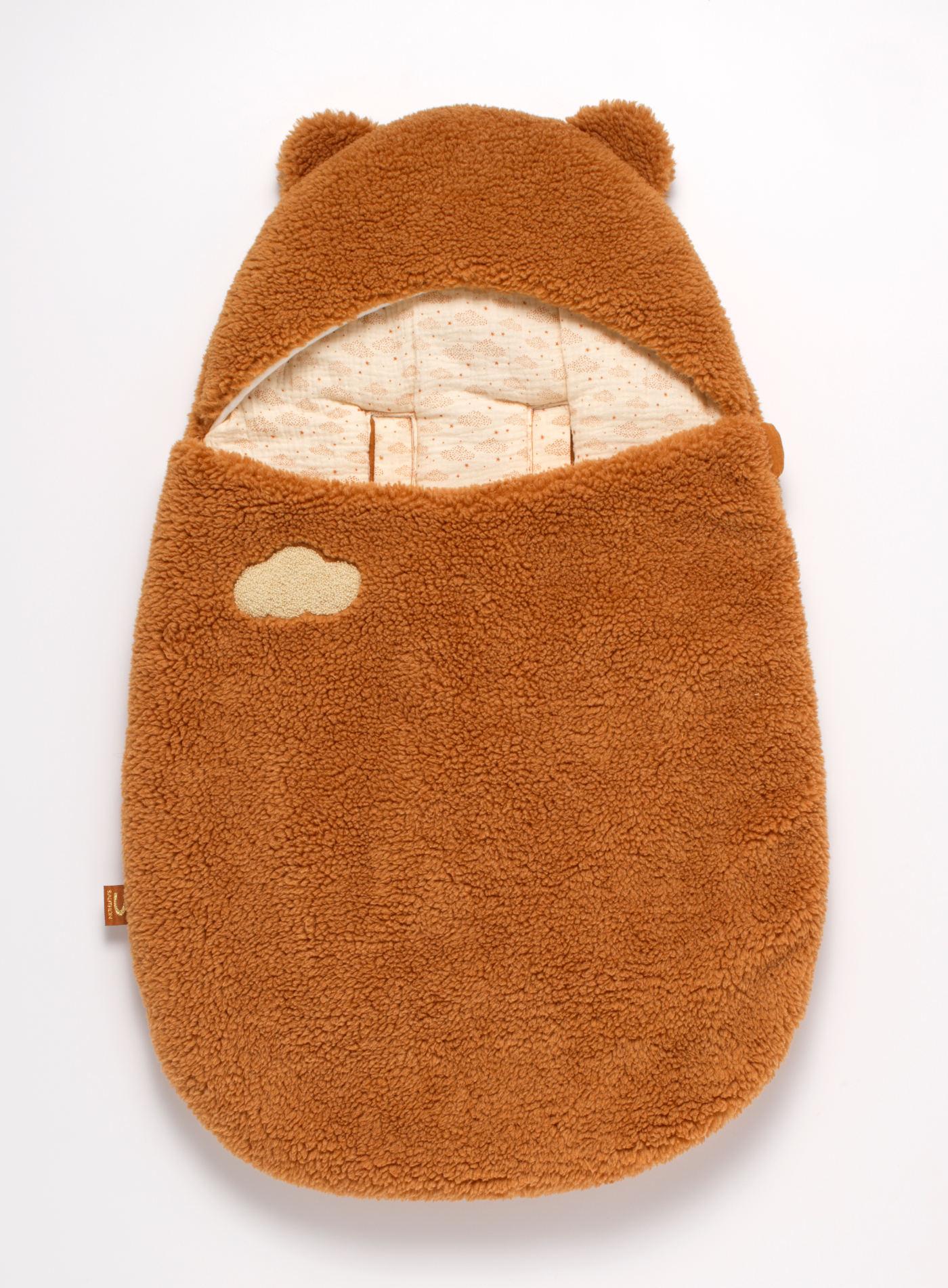 Nid d'ange ourson en sherpa 5 attaches, SAUTHON