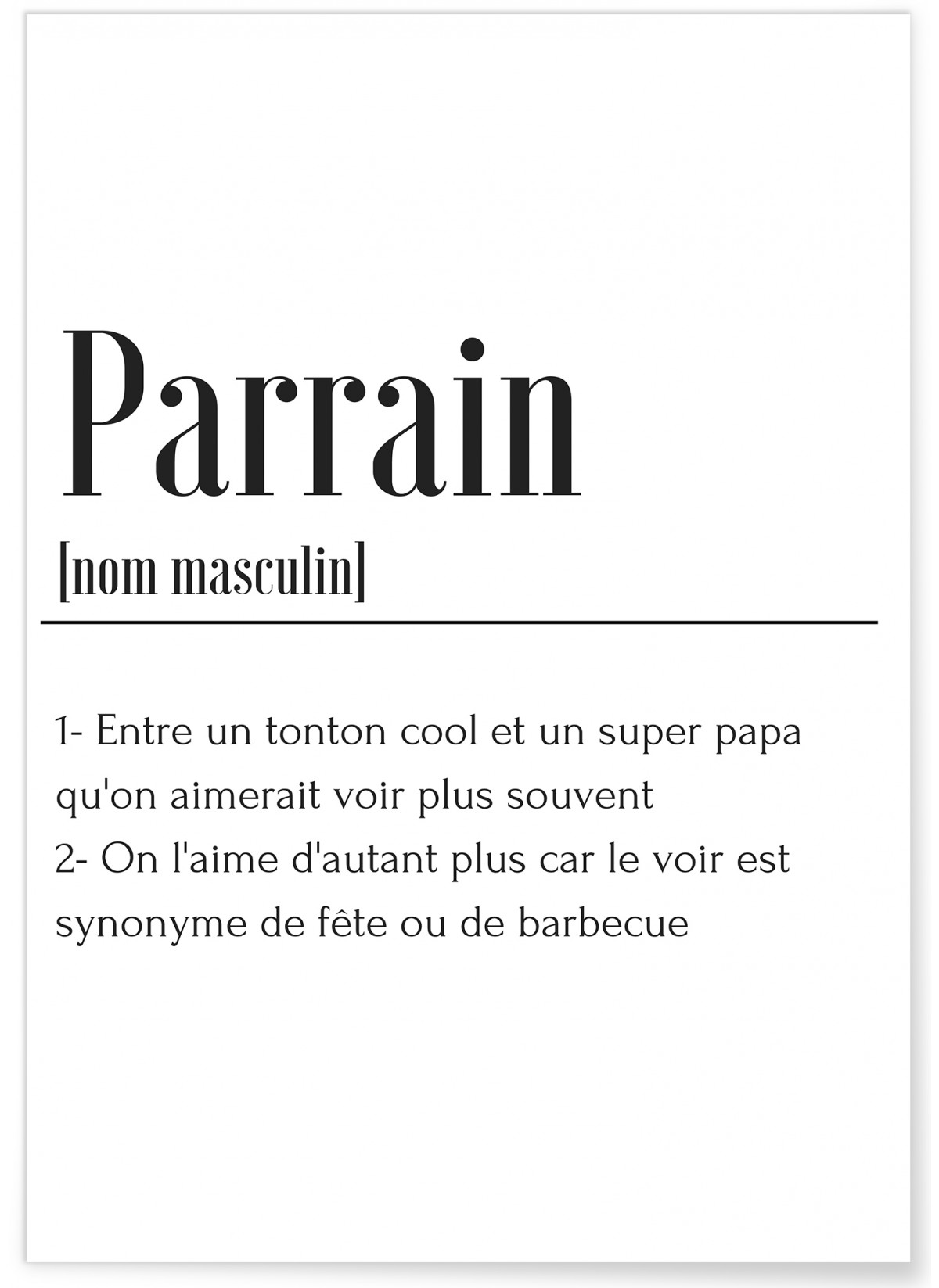 Affiche Définition Parrain, L'AFFICHERIE