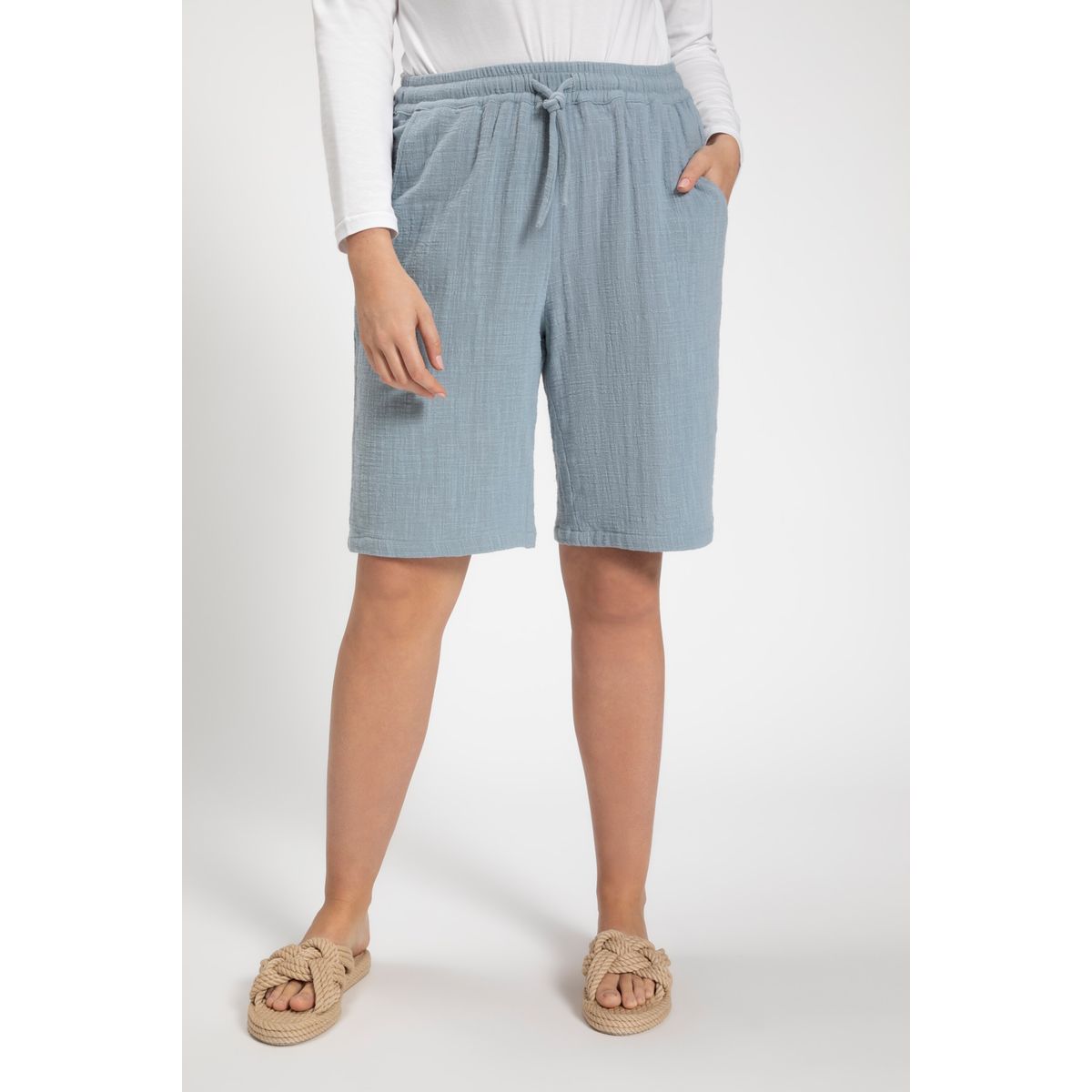 Pantalon Femme Léger En Lin Et Coton - Coupe Large, Fermeture Boutons, Confort Détente été Ou Maison - 8