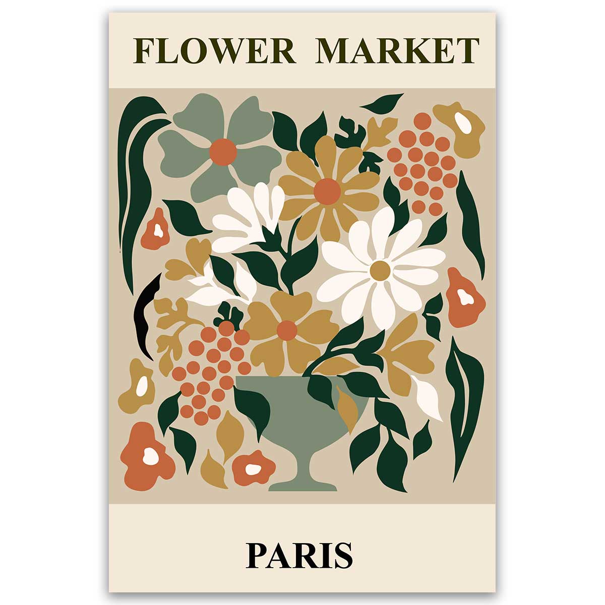 Tableau Flower Market Paris bouquet vintage, HEXOA