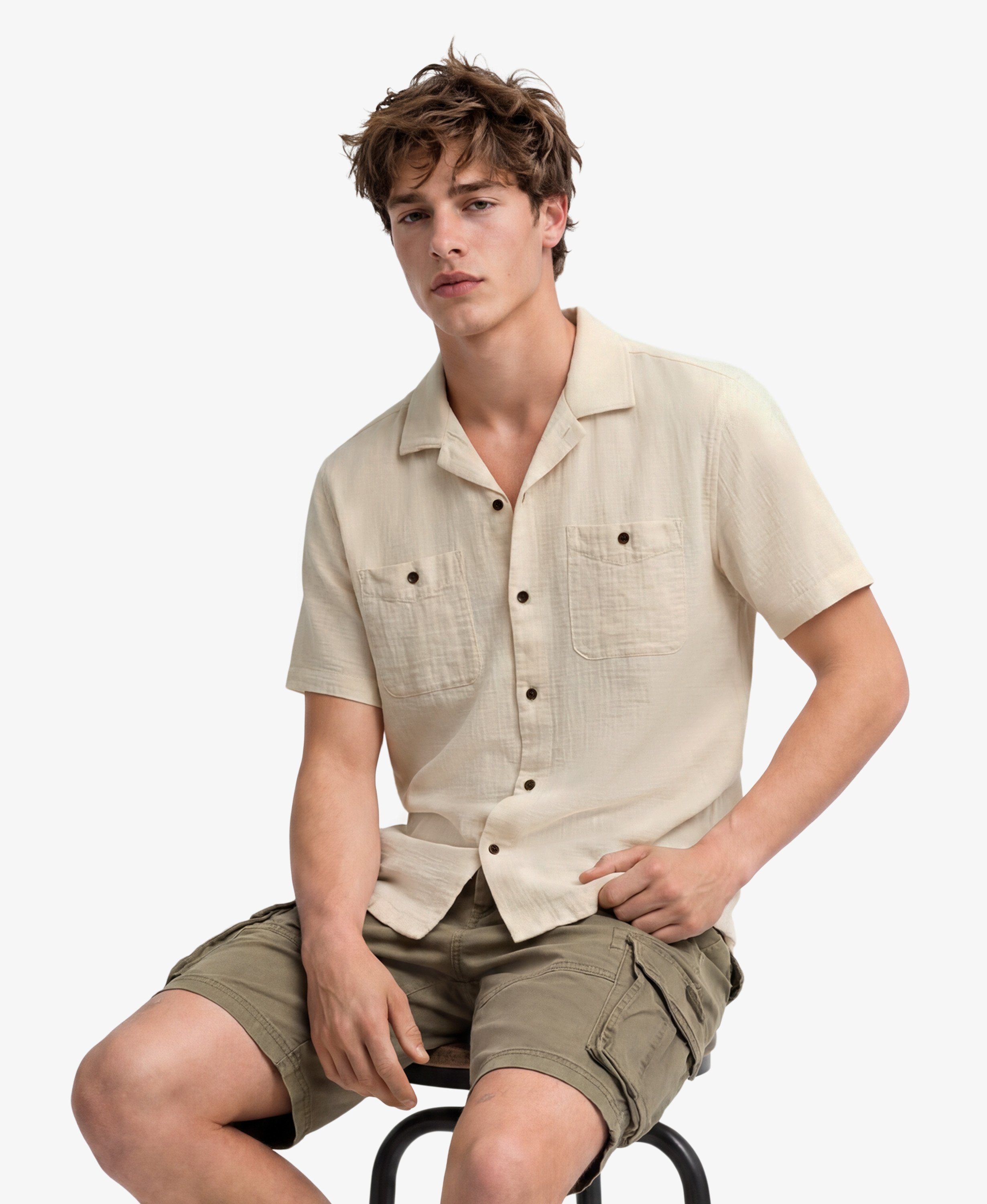 Chemise à manches courtes texturée - The Merchant Store, SUPERDRY