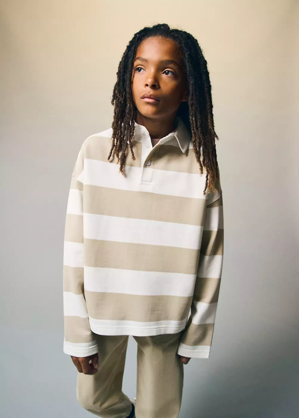 Sweat polo rayures oversize, MANGO KIDS