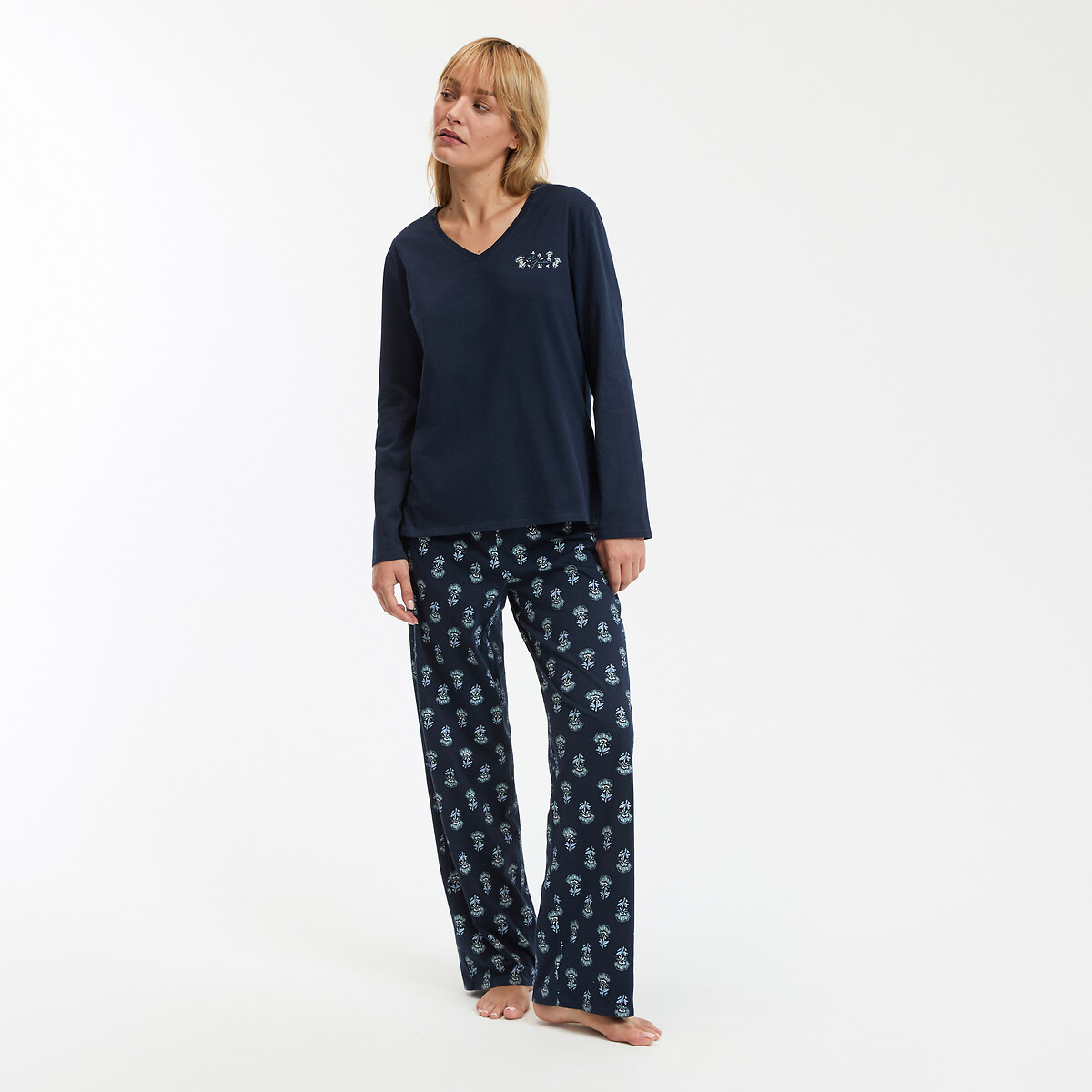 Pyjama manches longues en jersey de coton