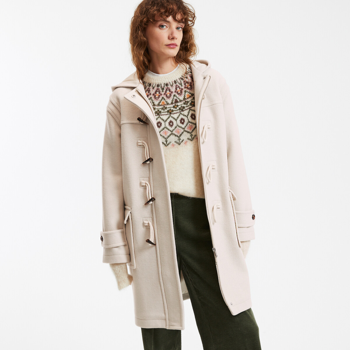 Mid length hooded duffle coat La Redoute Collections La Redoute