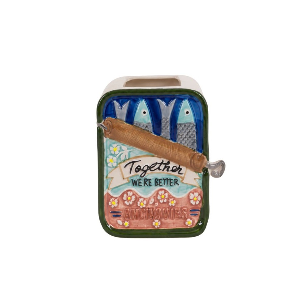 Vase en céramique boite de sardines, H11,5 cm, ORNAMI
