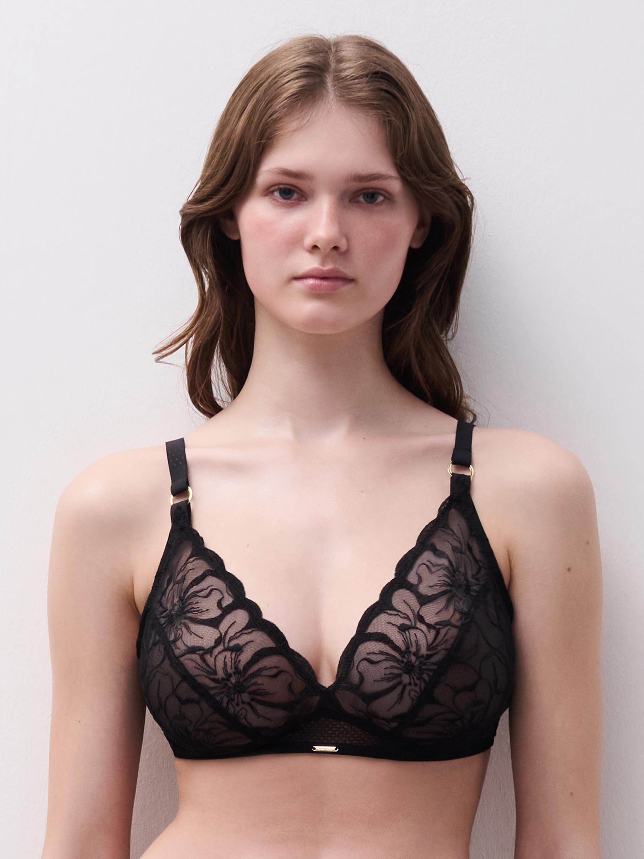 Soutien-gorge sans armature triangle FLEURS, CHANTELLE