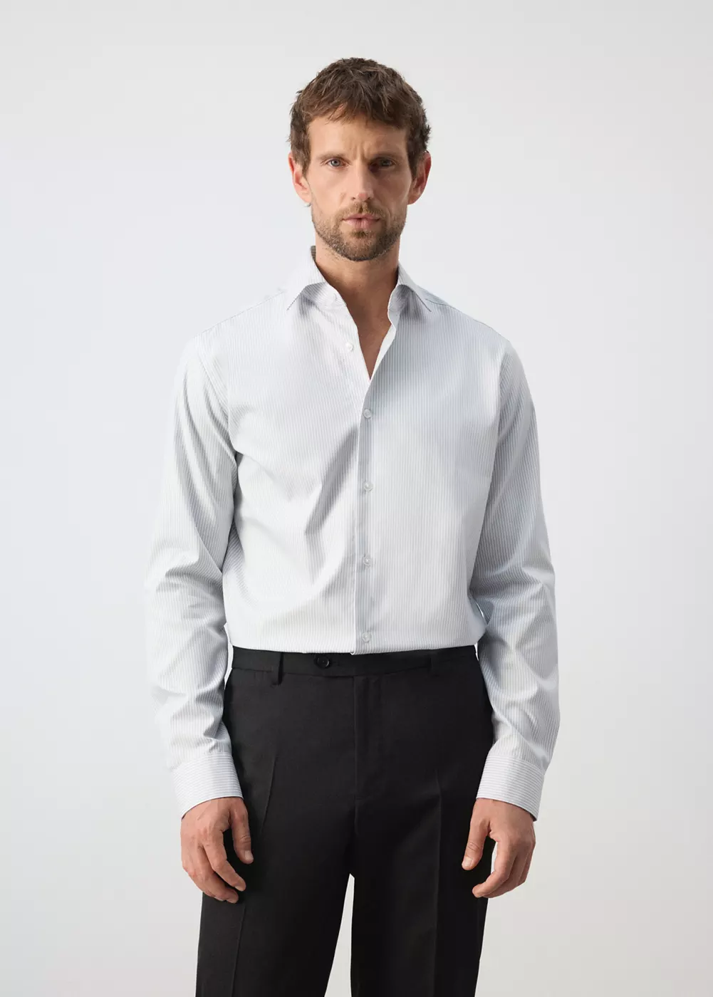 Chemise 100 % coton rayures slim-fit, MANGO MAN