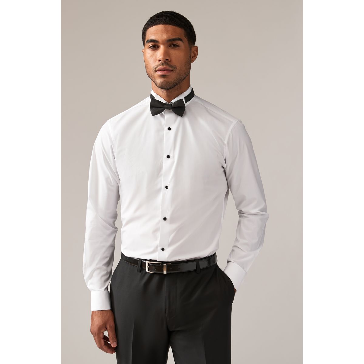 Chemise à poignet double et nœud papillon, NEXT