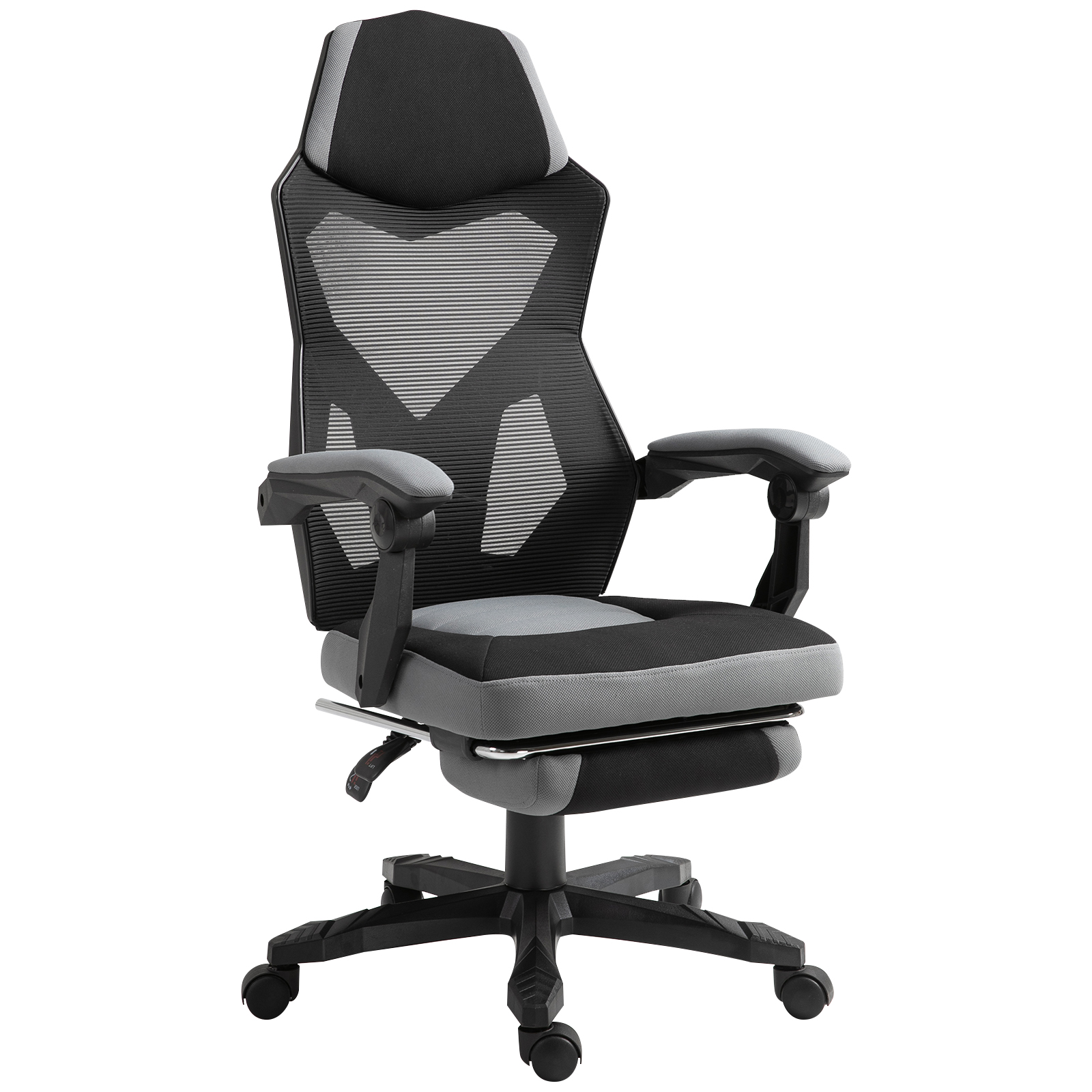 Chaise de bureau Tissus Gris, HOMCOM