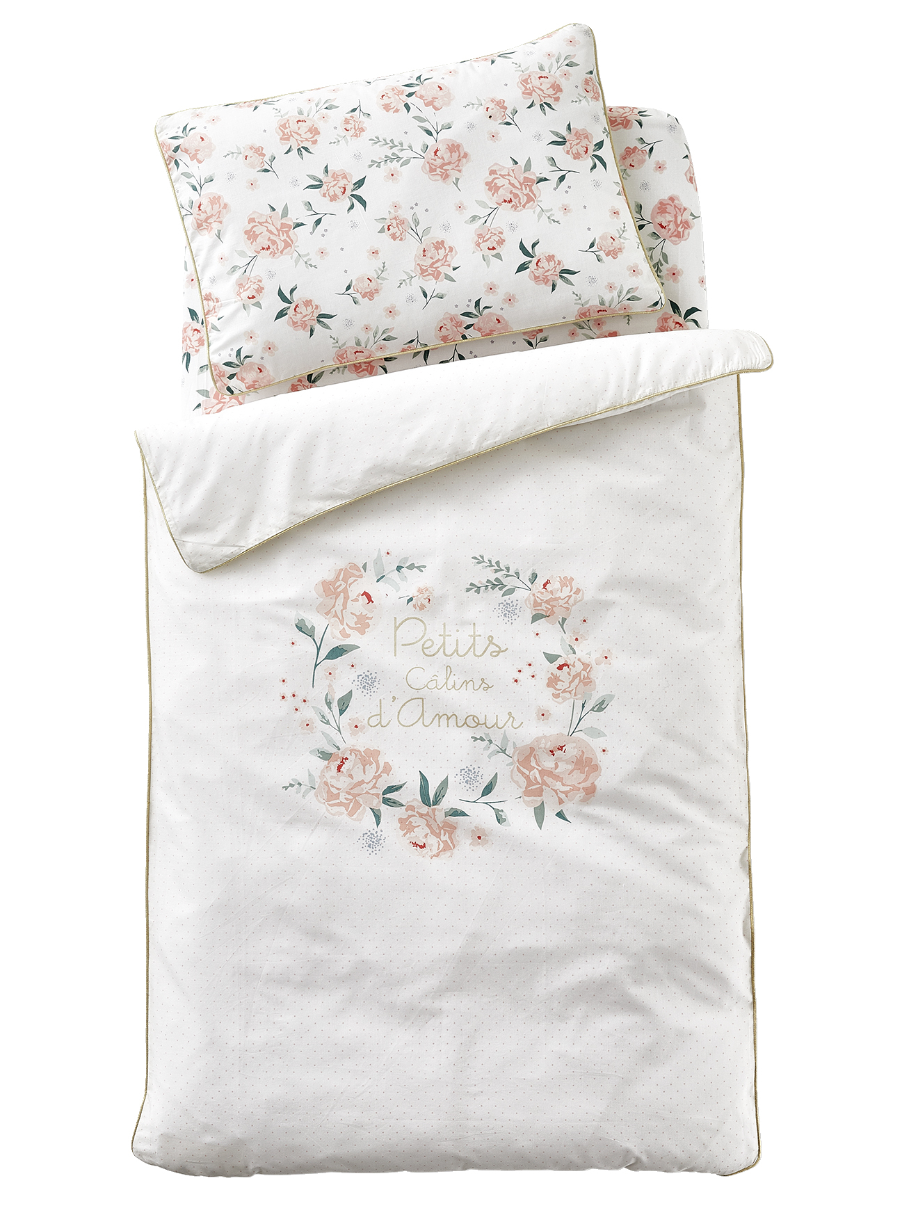 Housse de couette EAU DE ROSE, VERTBAUDET