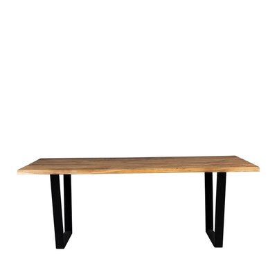 Table à manger en bois et métal 180x90cm bois foncé / noir - AKA DUTCHBONE