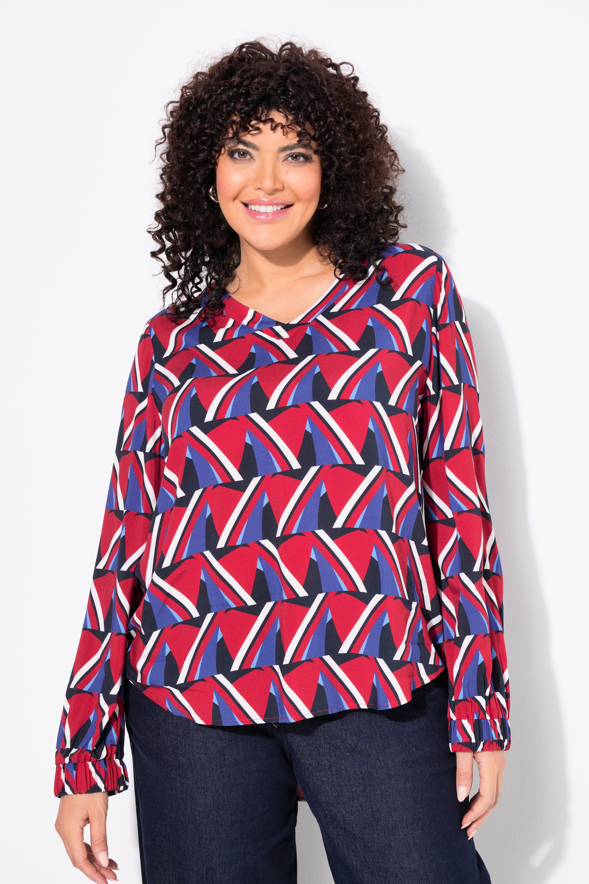 Blouse imprimé graphique, ULLA POPKEN