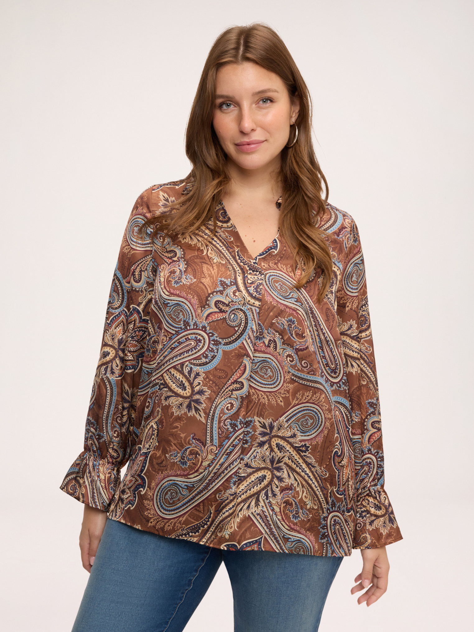 Blouse avec imprimé et col, FIORELLA RUBINO