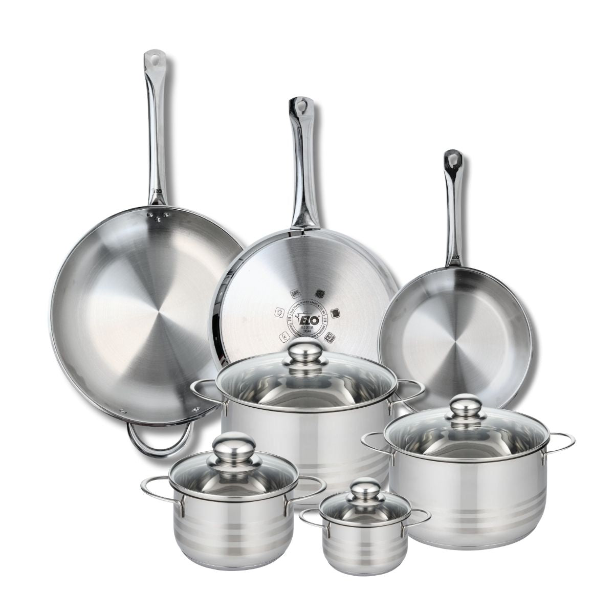 3 poêles 24/28/32cm + 4 faitouts 12/16/20/24cm PROFI BRILLANT, ELO