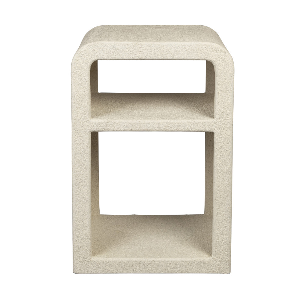Table de chevet 2 niches finition marbre recyclé- VEDA, DUTCHBONE