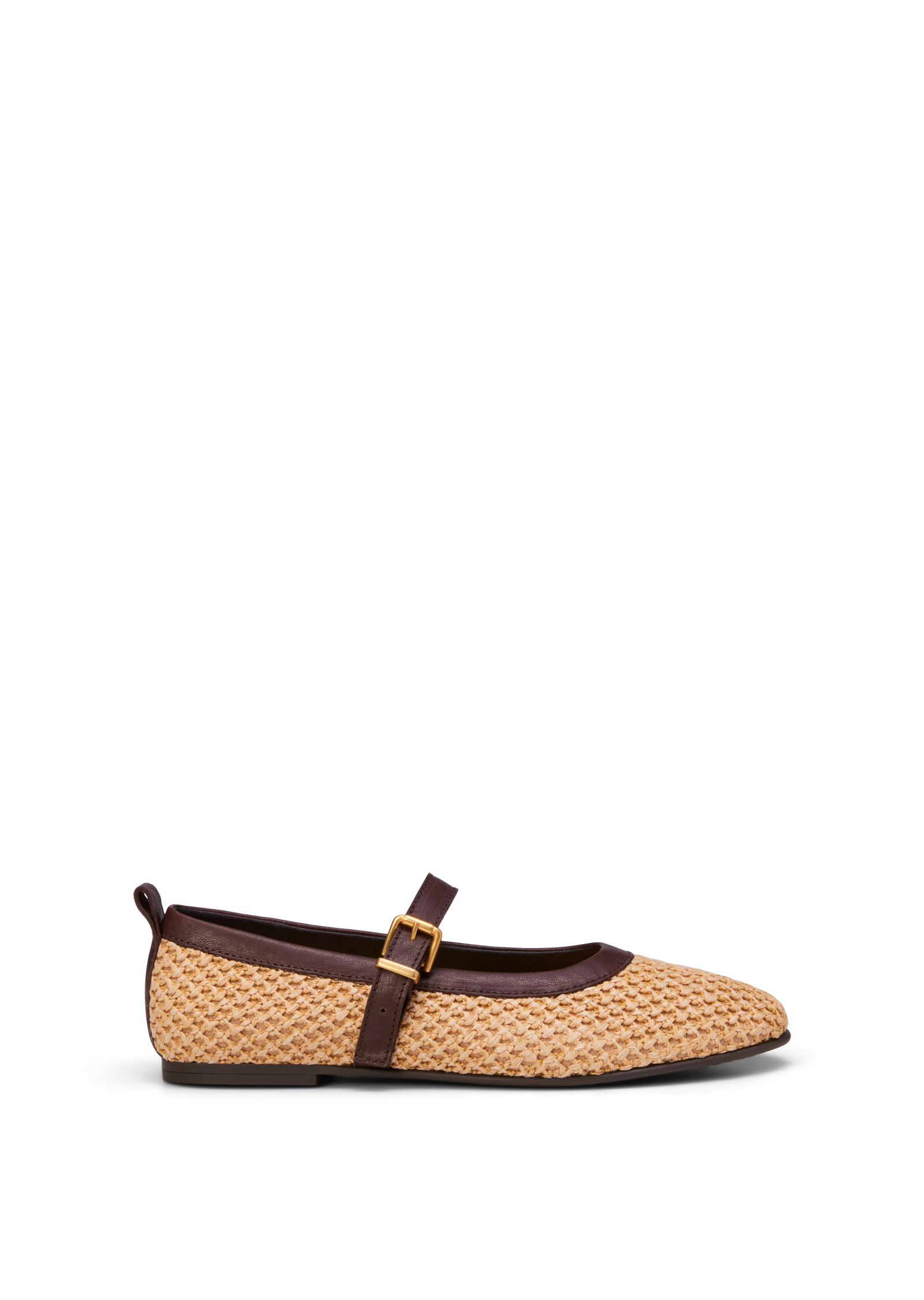 Ballerine modèle Gina en aspect raphia-basting avec cuir, MARC O'POLO