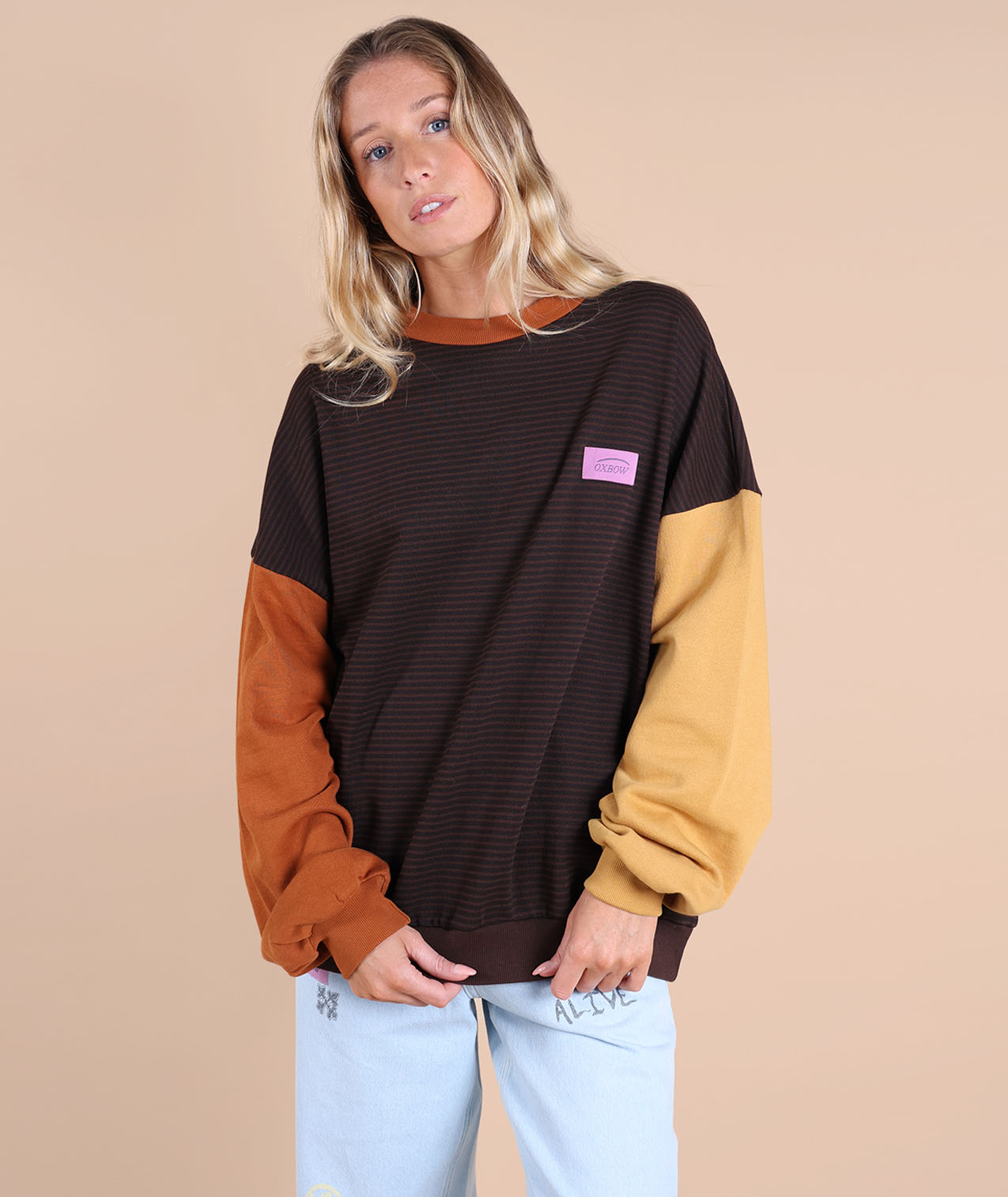 Sweatshirt rayé manches contrastée STEVE, OXBOW