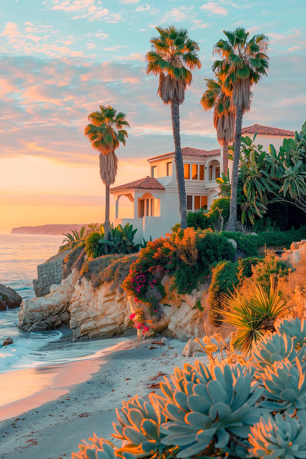 Tableau décorative maison sur laguna beach, HEXOA