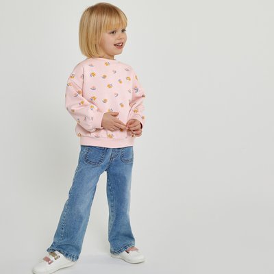 Floral Cotton Mix Sweatshirt with Crew Neck LA REDOUTE COLLECTIONS