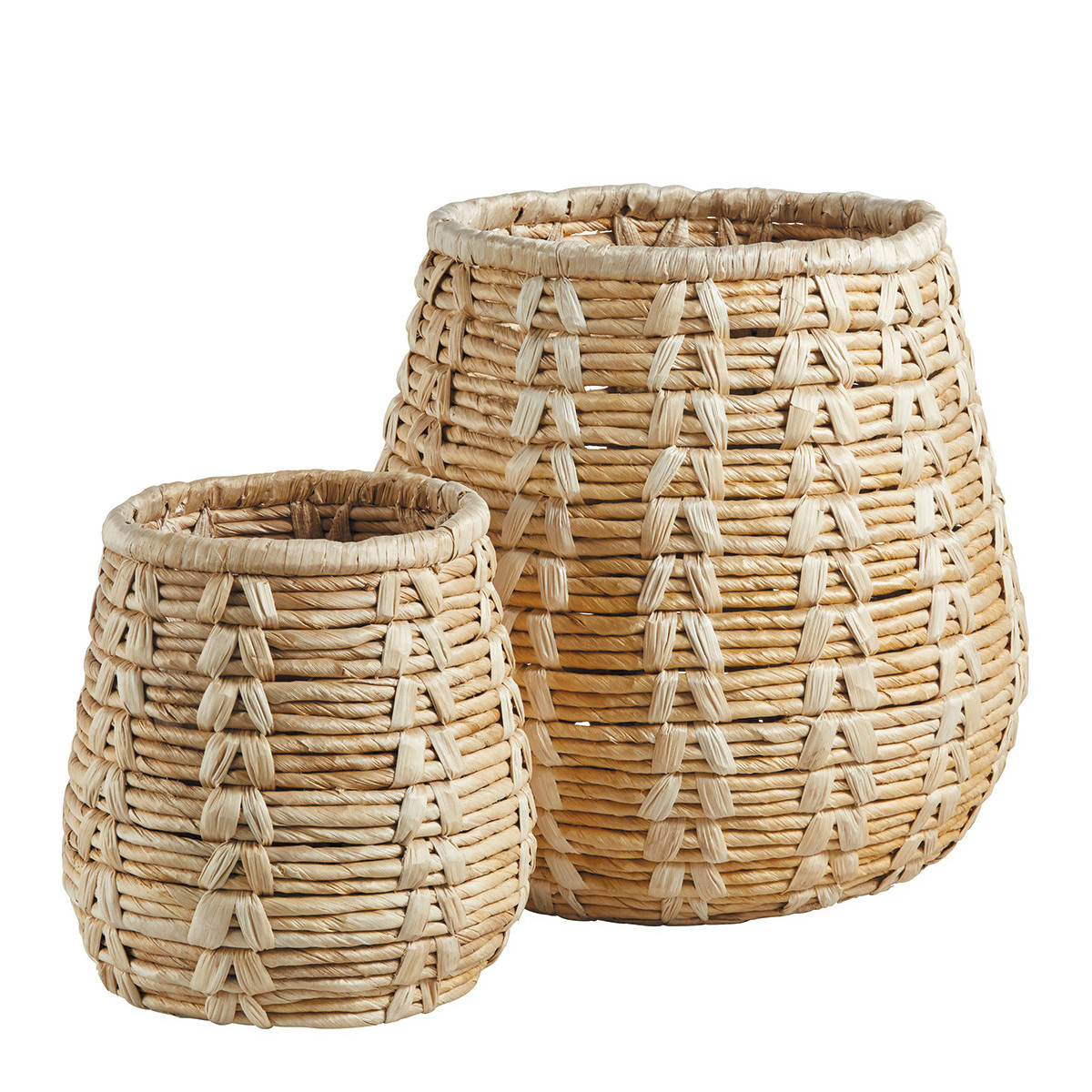 Set de 2 paniers en abaca, BLANC D’IVOIRE