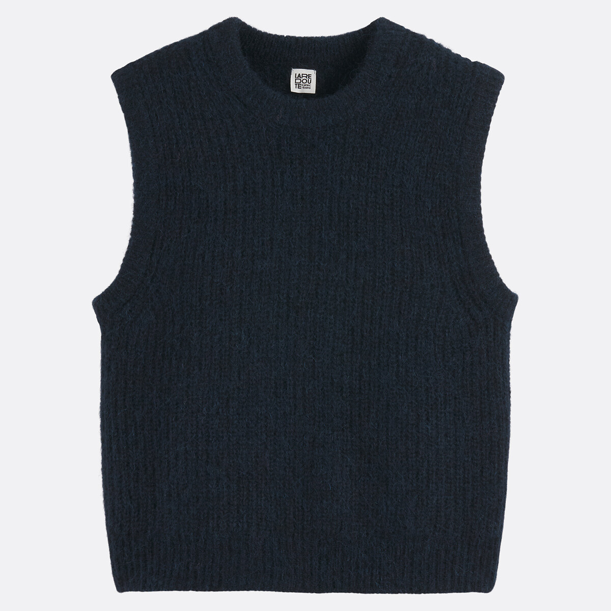 Alpaca mix knitted vest top with crew neck La Redoute