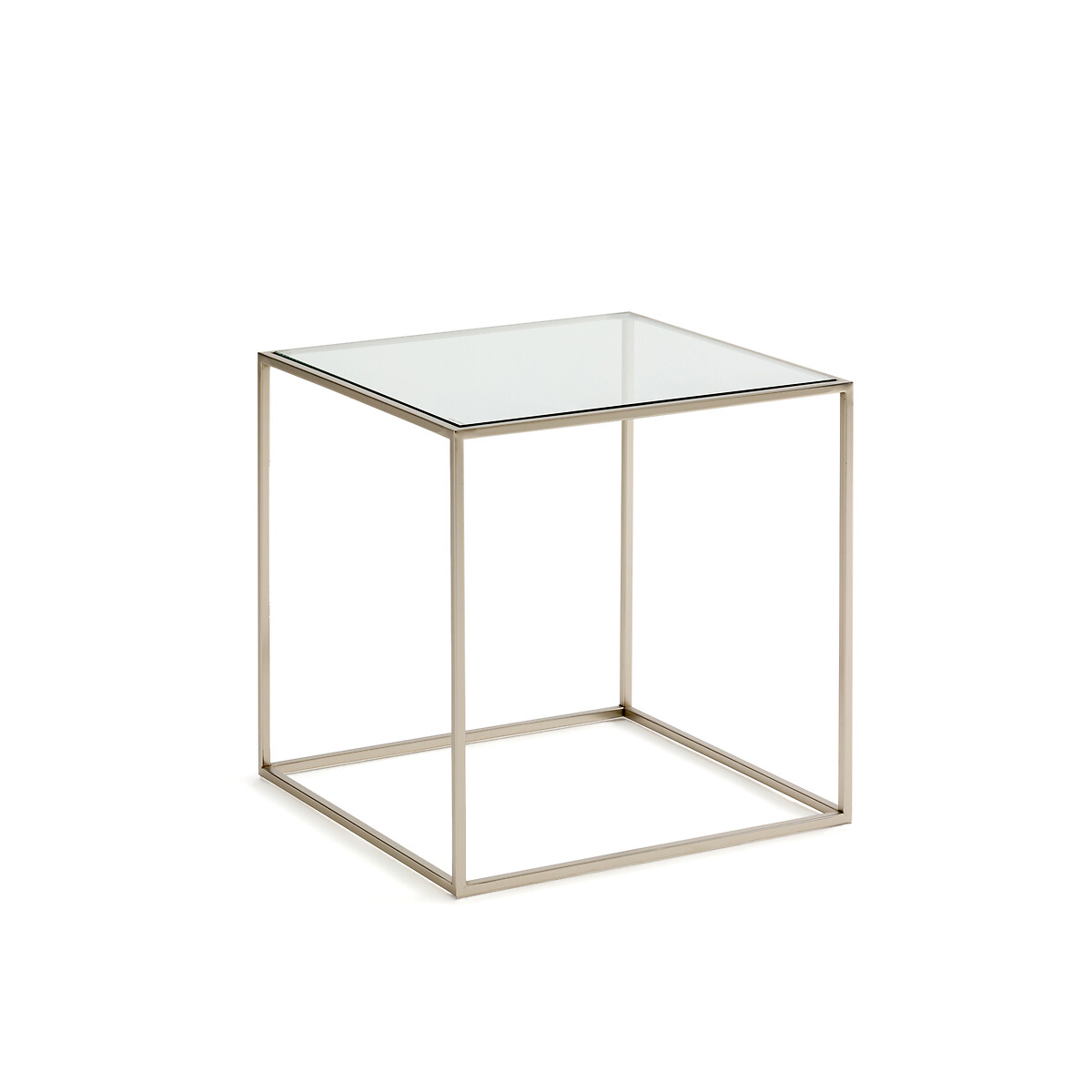 Product photograph of Sybil Square Satin Nickel End Table from La Redoute UK