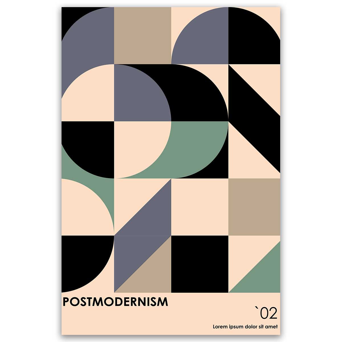 Tableau postmodernisme mosaïque géométrique moderne, HEXOA