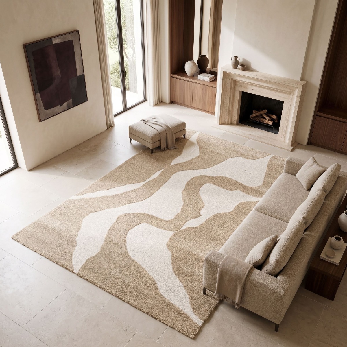 Tapis à reliefs doux à relief géométrique DESIGN, THE DECO FACTORY