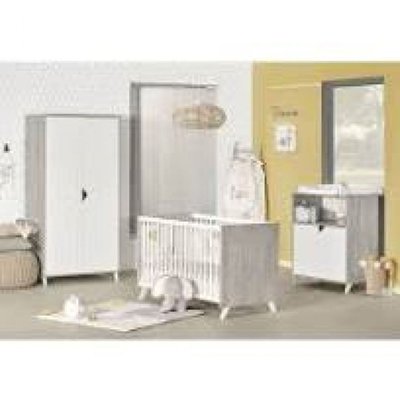 Chambre trio lit little big bed + commode + armoire Scandi gris BABY PRICE