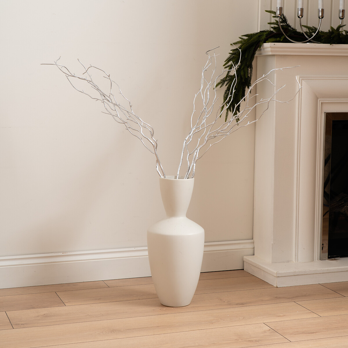 Set of 3 92cm Silver Faux Salix Branches, SO'HOME