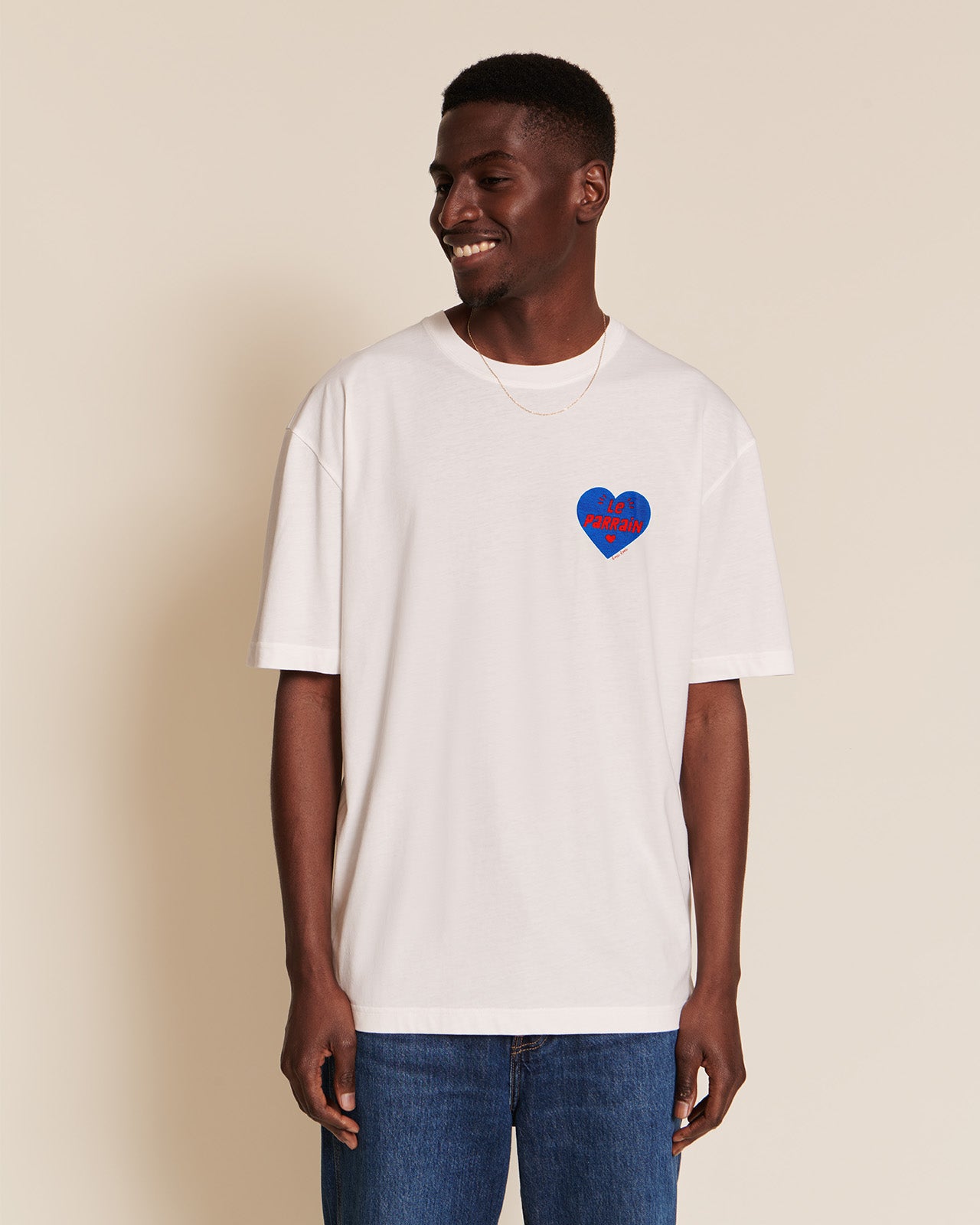 T-shirt cœur en coton bio, PARRAIN X MARRAINE, EMOI EMOI