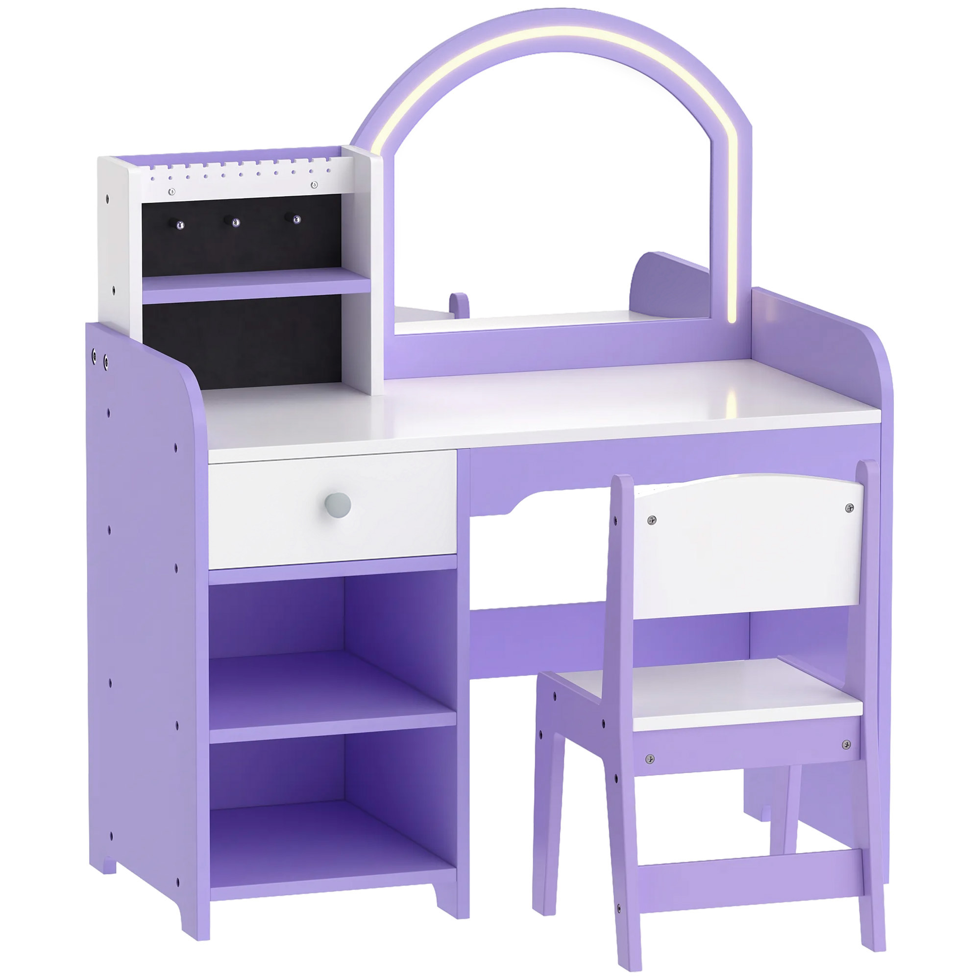 Ensemble de coiffeuse pour enfants MDF Violet, AIYAPLAY