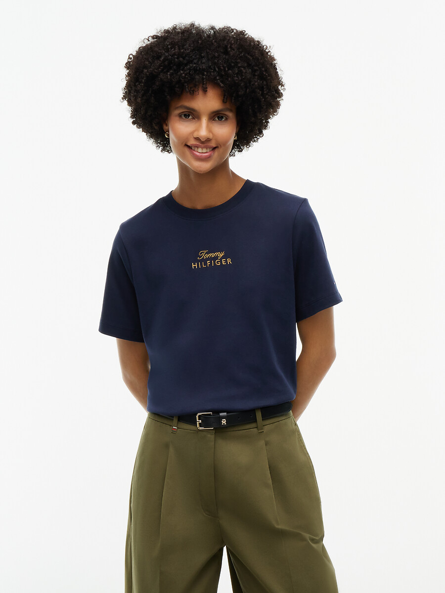 Embroidered Logo Short Sleeve Crew Neck T-Shirt, TOMMY HILFIGER