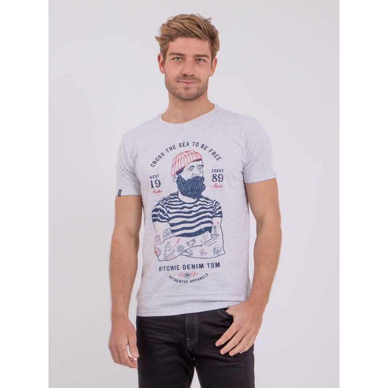 T-shirt Manches Courtes Col Rond Pur Coton Nuplaton, RITCHIE