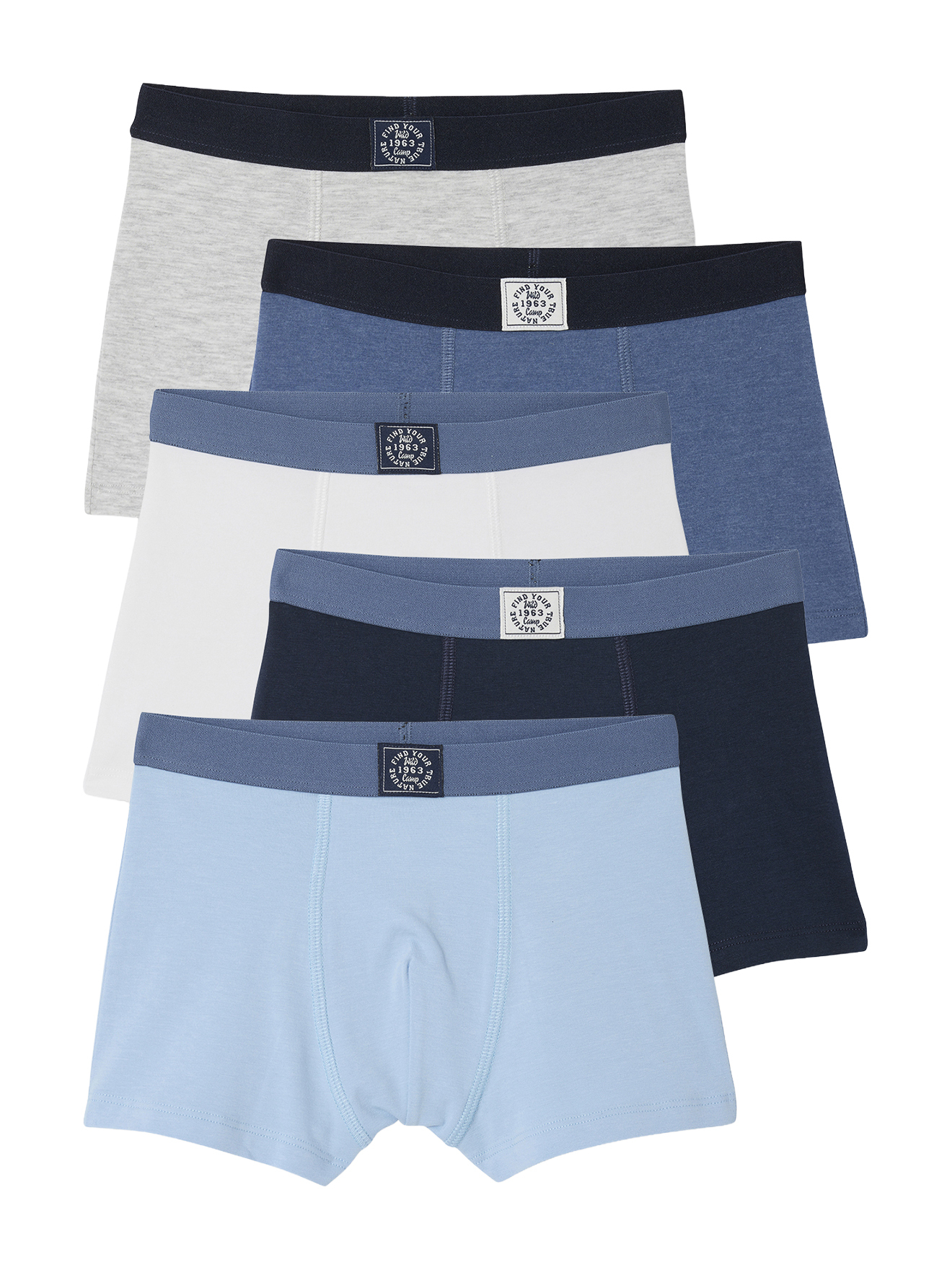 Lot 5 boxers unis, VERTBAUDET