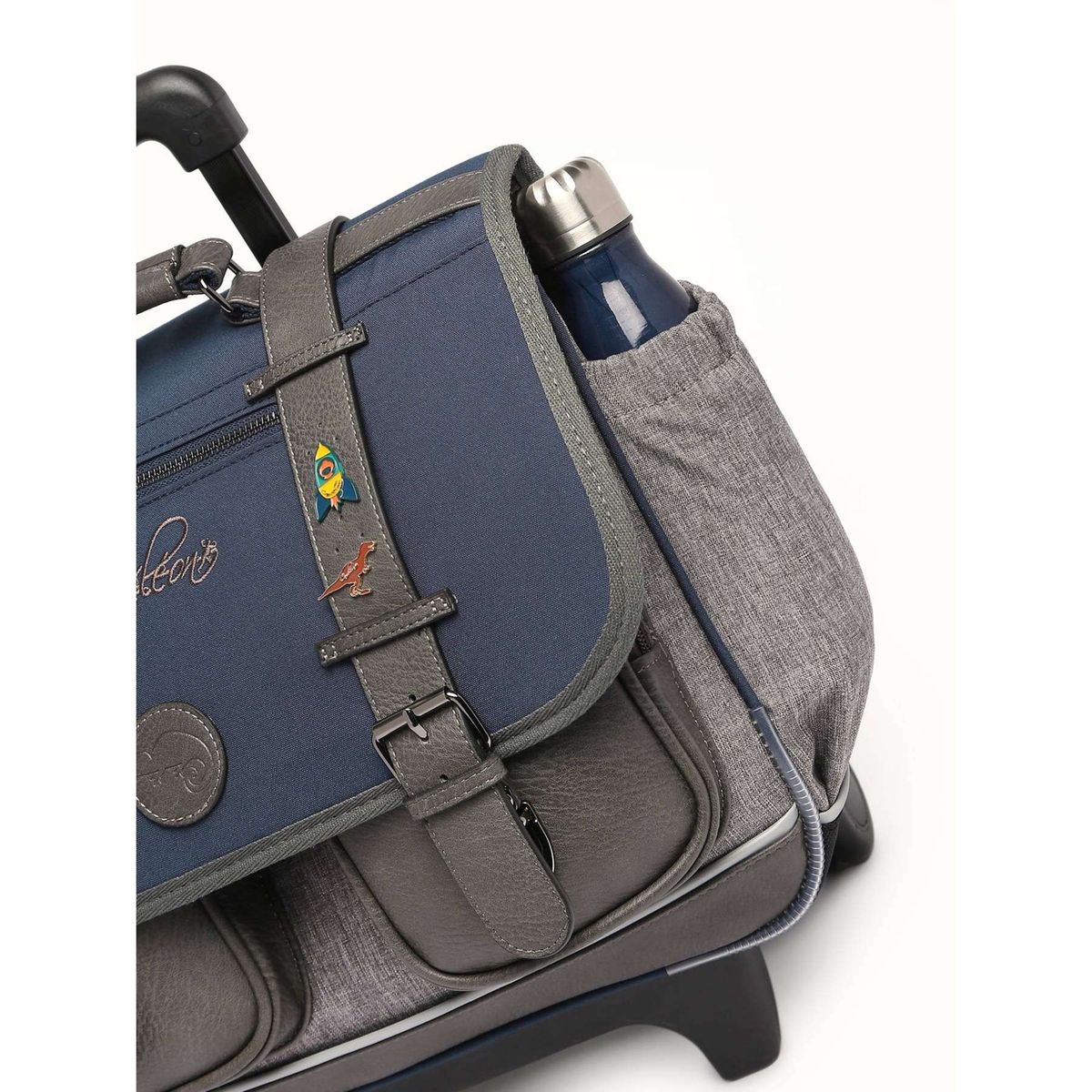 Cartable roulettes 2 compartiments navy Cameleon La Redoute
