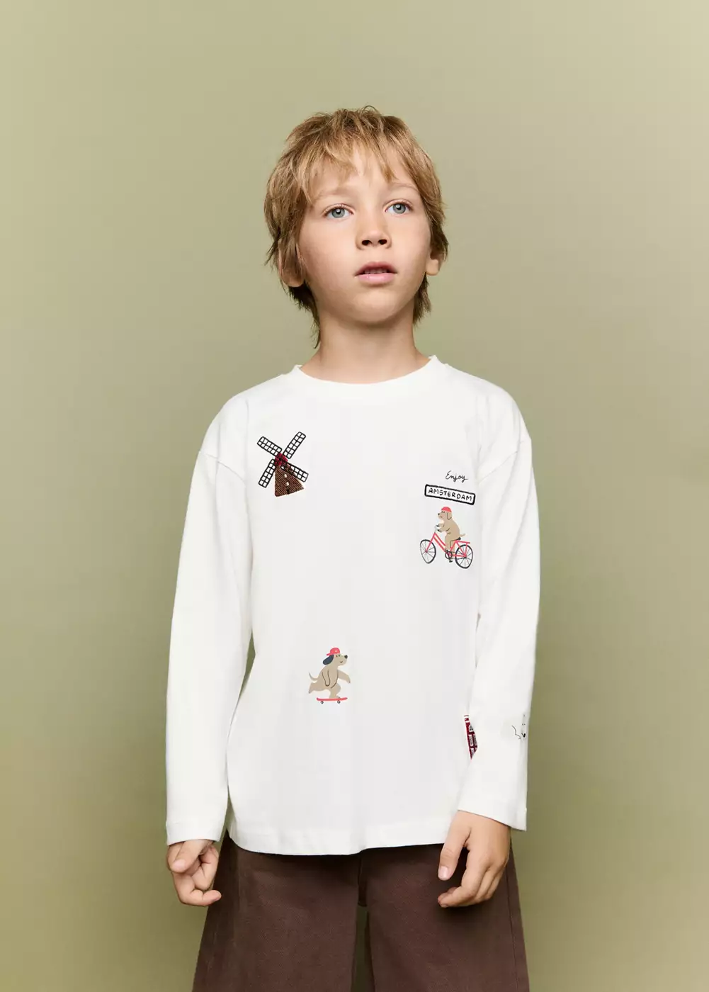 T-shirt coton broderies, MANGO BABY