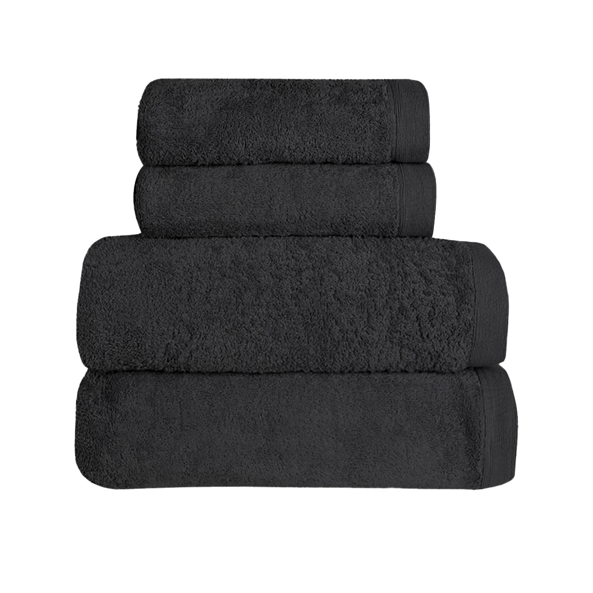Draps De Sauna Lavea Lot De 2 - 80x200cm - 100% Coton éponge - Anthracite - Absorbants Et Doux