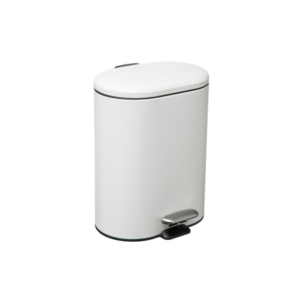 Poubelle de salle de bain design rétro Gara - 6 L - Blanc