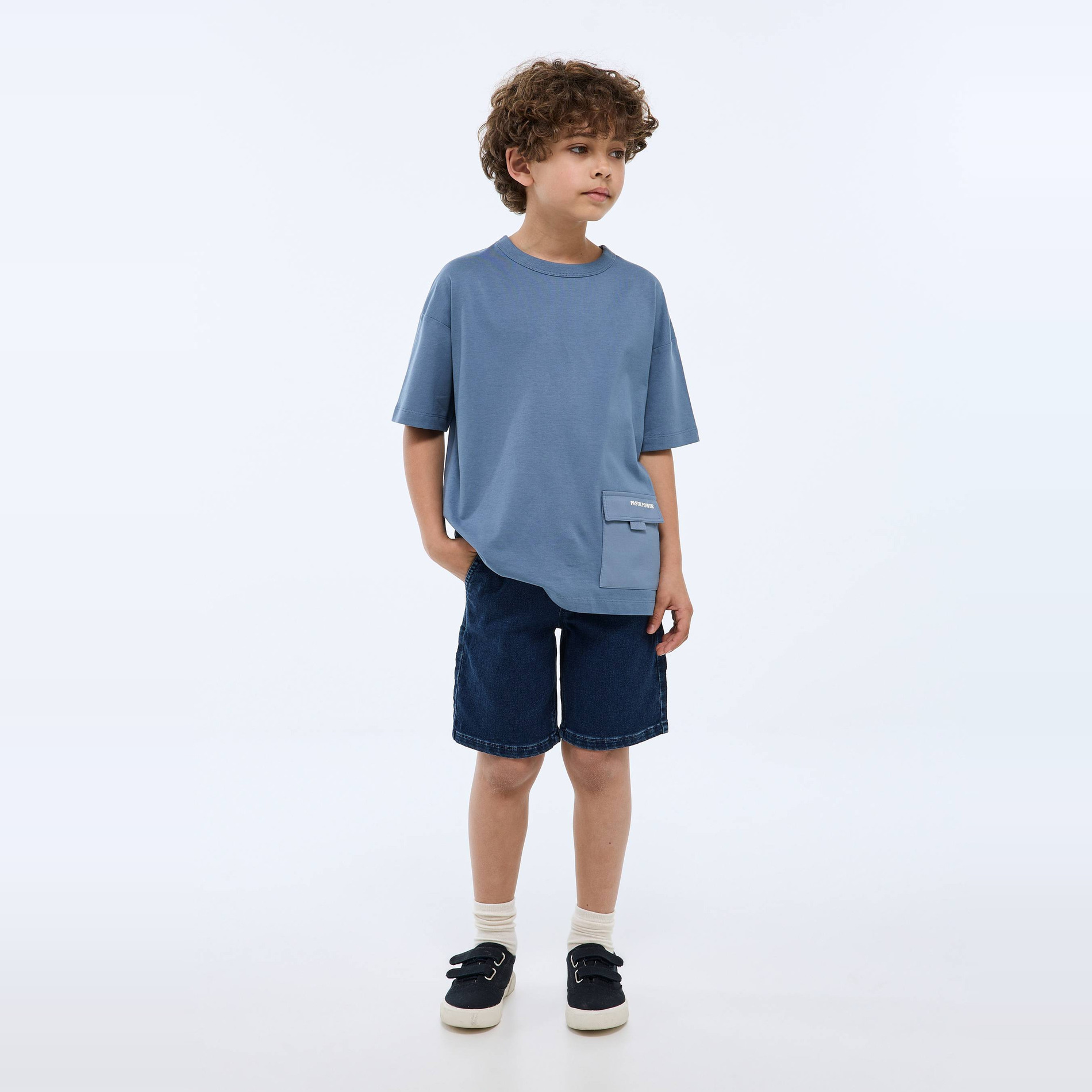 Bermuda uni avec cordon à la taille contenant du coton BIO, MONOPRIX