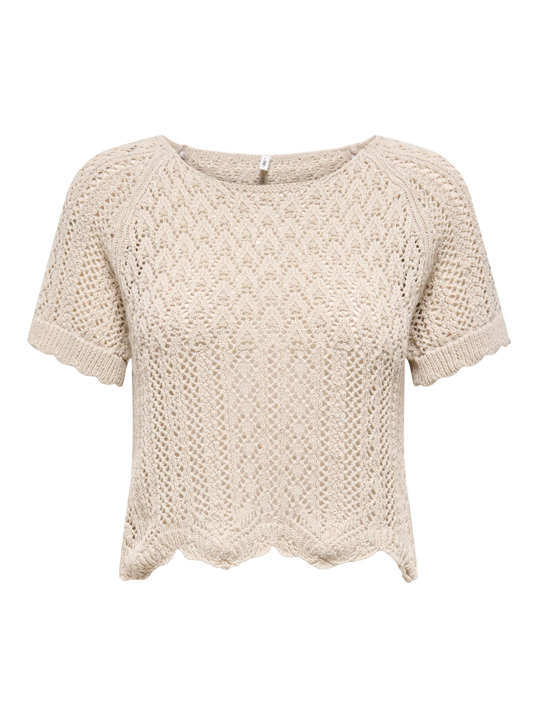 Pull Femme ONLY Maille Coton - Col Rond Manches 3/4 - ONLNOLA