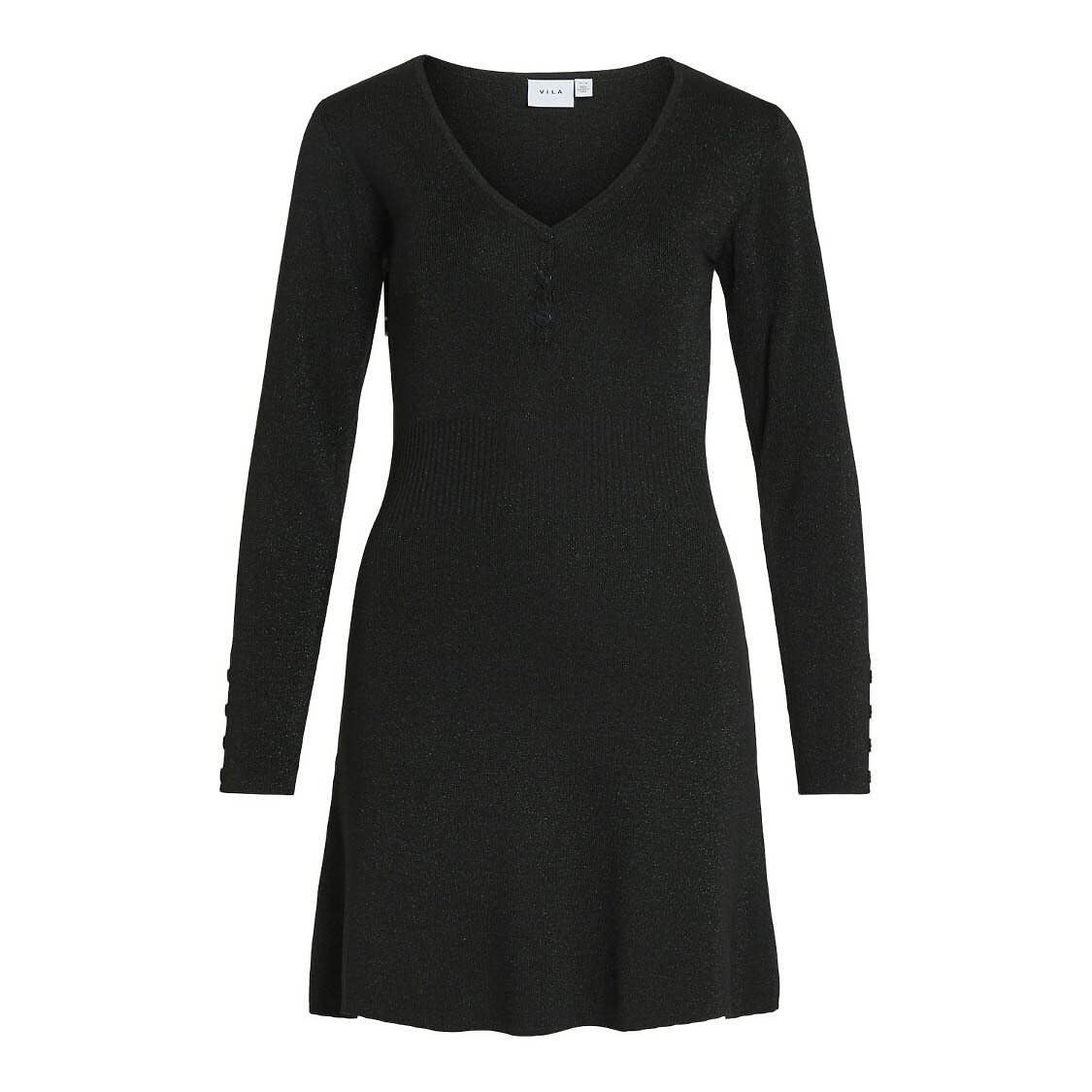 Robe maille brillante, col V, VILA