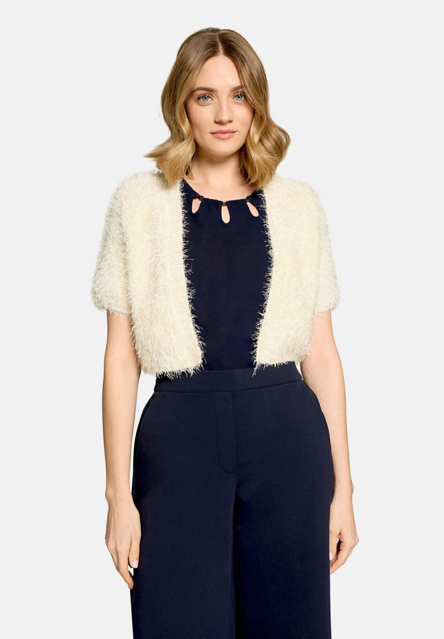Cardigan en maille d'été à teneur en fil fantaisie, VERA MONT