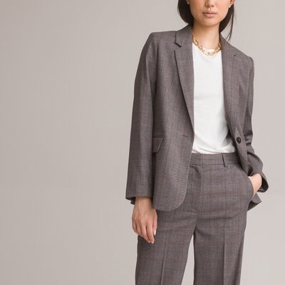 Checked Straight Fit Blazer LA REDOUTE COLLECTIONS